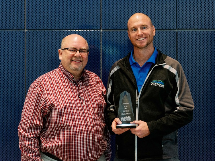 NGTC Employee of the Year 2019 (left to right): NGTC President Dr. Mark Ivester, Director of Facilities Michael Boyd.