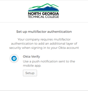 Screenshot of Okta set up multifactor authentication screen