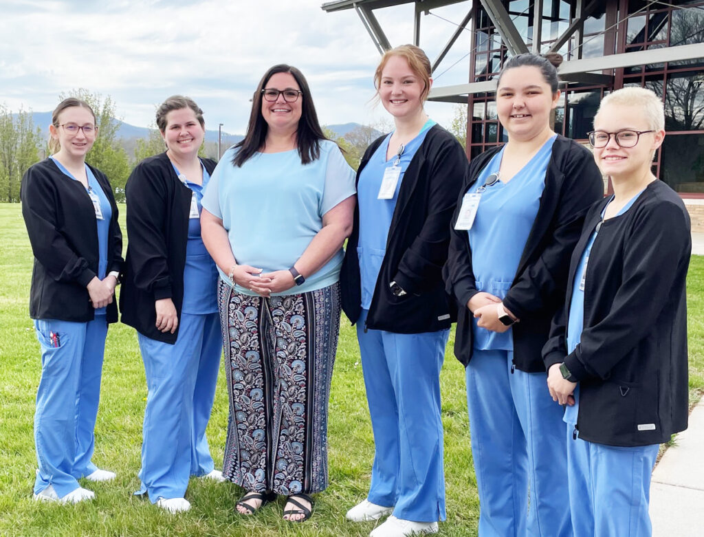 Pictured (left to right): Blairsville Medical Assisting students Alicia Jones; Krysten Hodges; Carrie Rodriguez, Blairsville Medical Assisting Program Director and Instructor; Kirsten Ledford, Alexis Franklin; and Jasmine Jarrard.