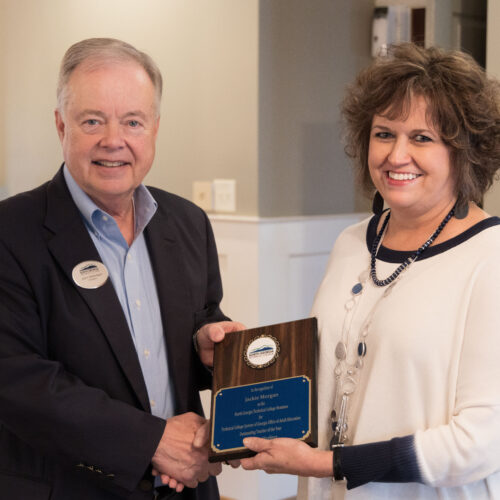 11Pictured (left to right): NGTC President John Wilkinson and 2022 Outstanding Adult Education Teacher of the Year Jackie Morgan.