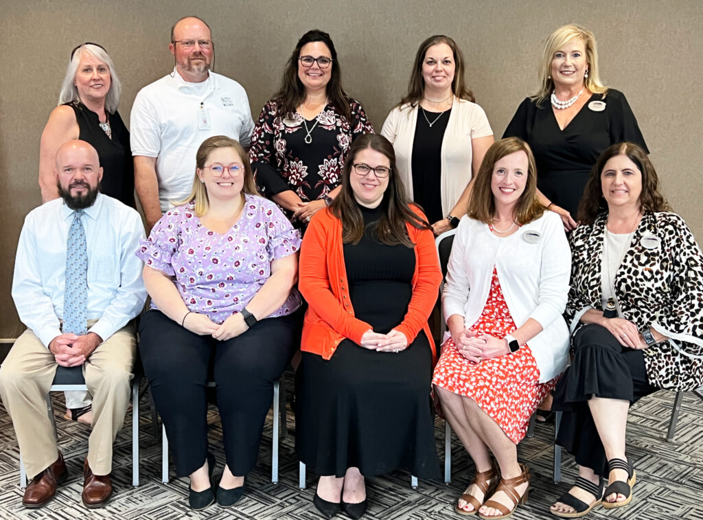 Pictured (front left to right): Matthew Mashburn; Mallory Hicks; Michelle Oglesby, coordinator; Michelle Likins, coordinator; Kelly Smith; (back left to right) Samantha Marchant; Buddy Raper; Carrie Rodriguez; Stacie Bohannon; and Christy Bivins, coordinator; (not pictured) Kimberly Alley; Charles Hill; and Tiffany Scroggs 